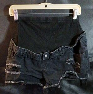 Maternity distressed shorts